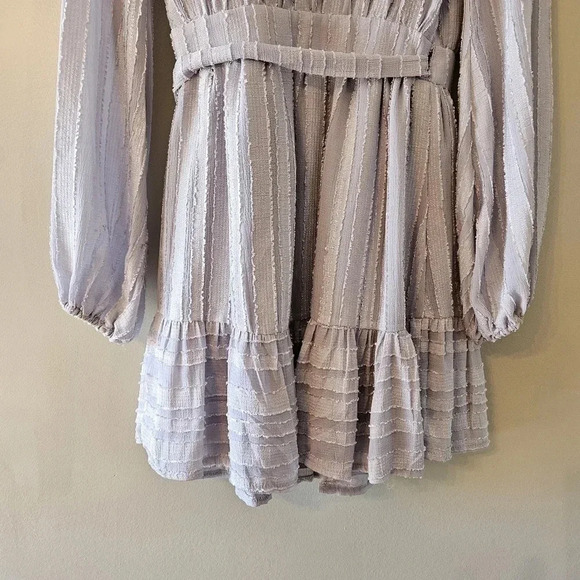 Here Come The Sun Women’s Wrapped  Long Sleeve Mini Casual Dress Grey Size XS. - Picture 10 of 15